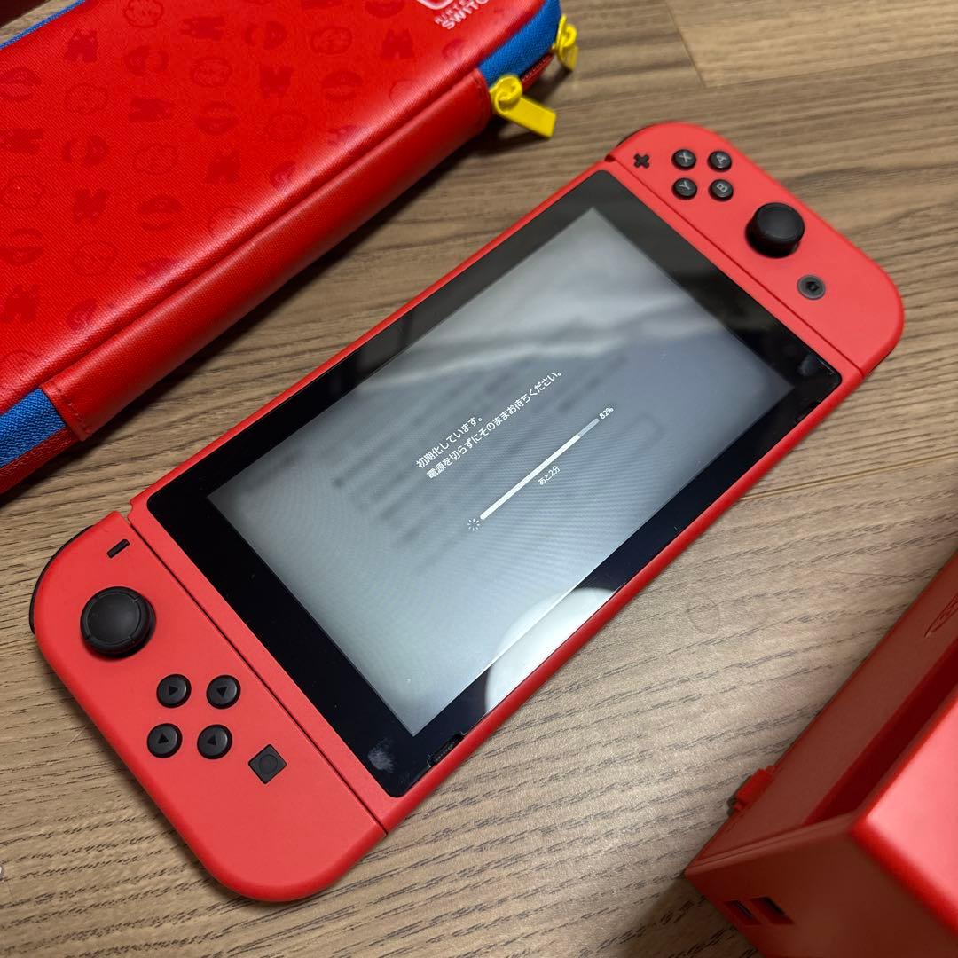 Nintendo Switch マリオレッド 本体 ケース付き 外箱 おまけ付き