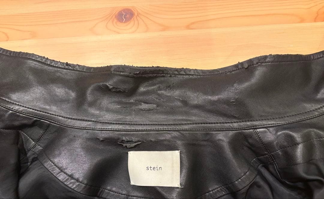 【stein】OVER SLEEVE FAKE LEATHER JACKET