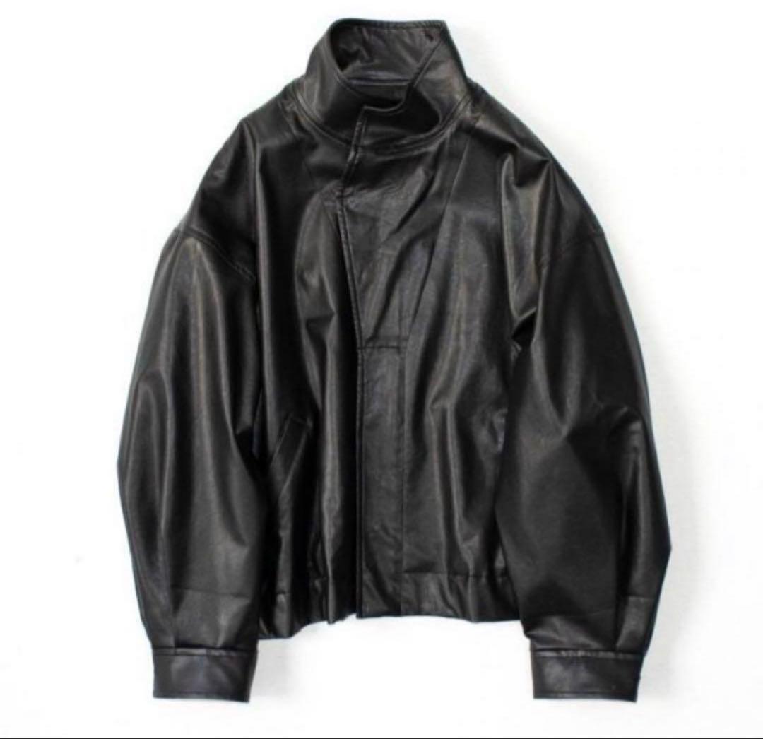【stein】OVER SLEEVE FAKE LEATHER JACKET