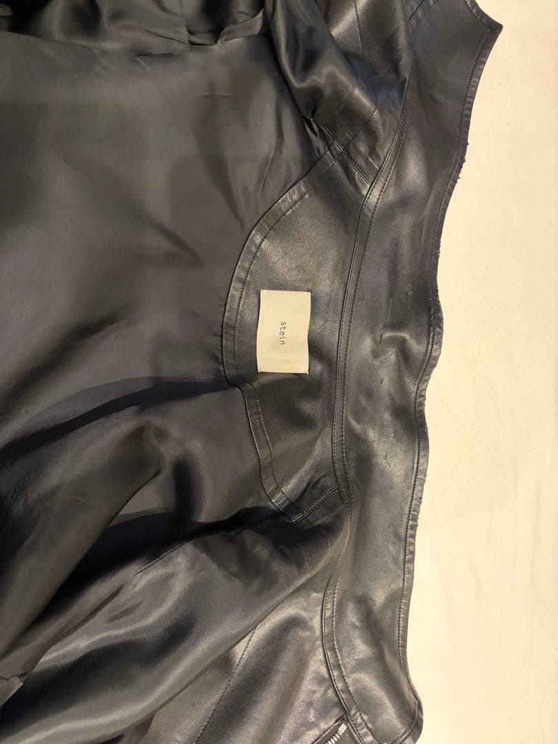 【stein】OVER SLEEVE FAKE LEATHER JACKET