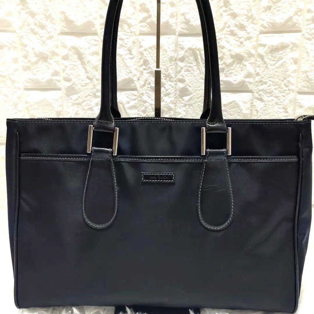 ポールスミス トートバッグ ブラック ナイロン×レザー ビジネス 通勤