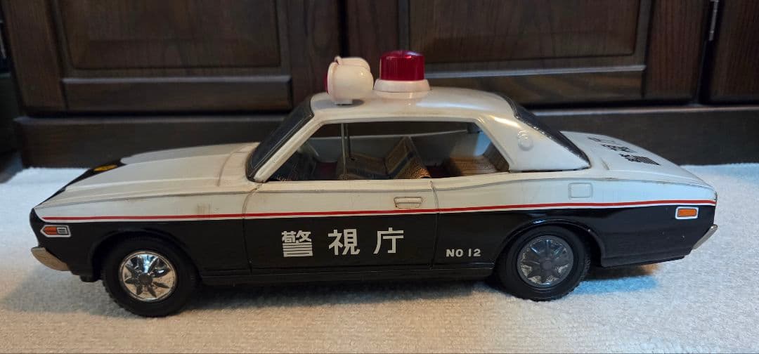 【年代物】【箱付】イチコー　グロリア　パトロールカー　ブリキ　車　ミニカー