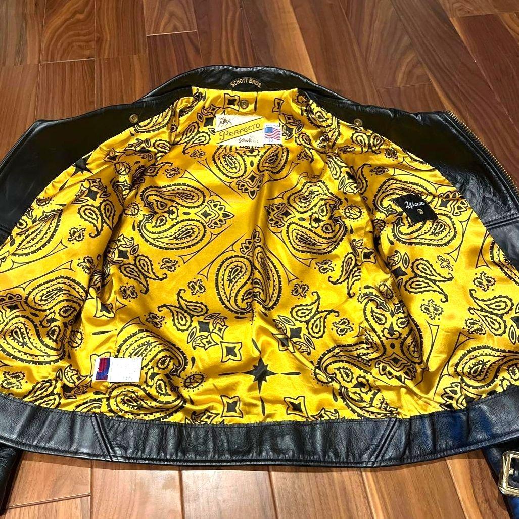 Schott ダブルライダース 38 ショット 24karats ワンスター 黒
