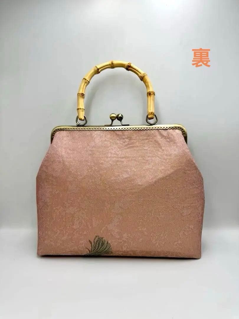 【ハンドメイド】ハンドバッグ バンブー 持ち手　#B249