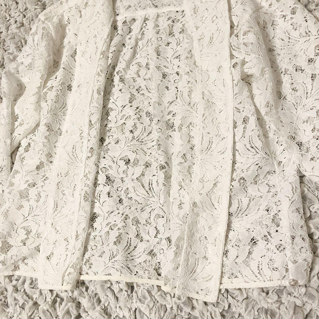 【未使用級】NOBLE 完売品✨25ssボタニカルレースオープンカラーシャツ