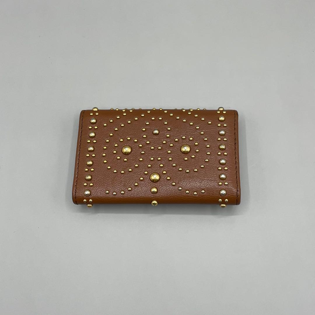 小物 Miu Miu leather studs key case