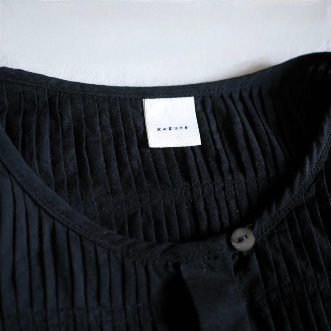2025ss 美品✨️かぐれ コットンピンタックブラウス 黒