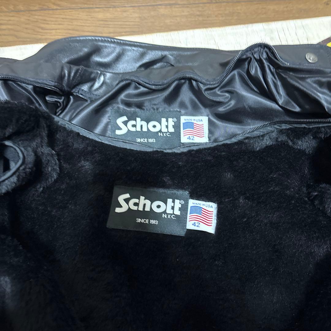 超美品‼️最新型schott641 42インチ　ライダースインナーボア付