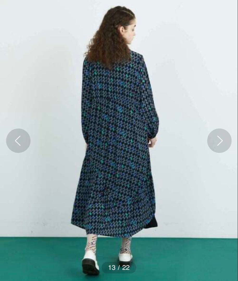 ◆美品◆4.2万◆フラボア◆ジオメトリーワンピース◆マキシ◆ゆったり◆ペチコート
