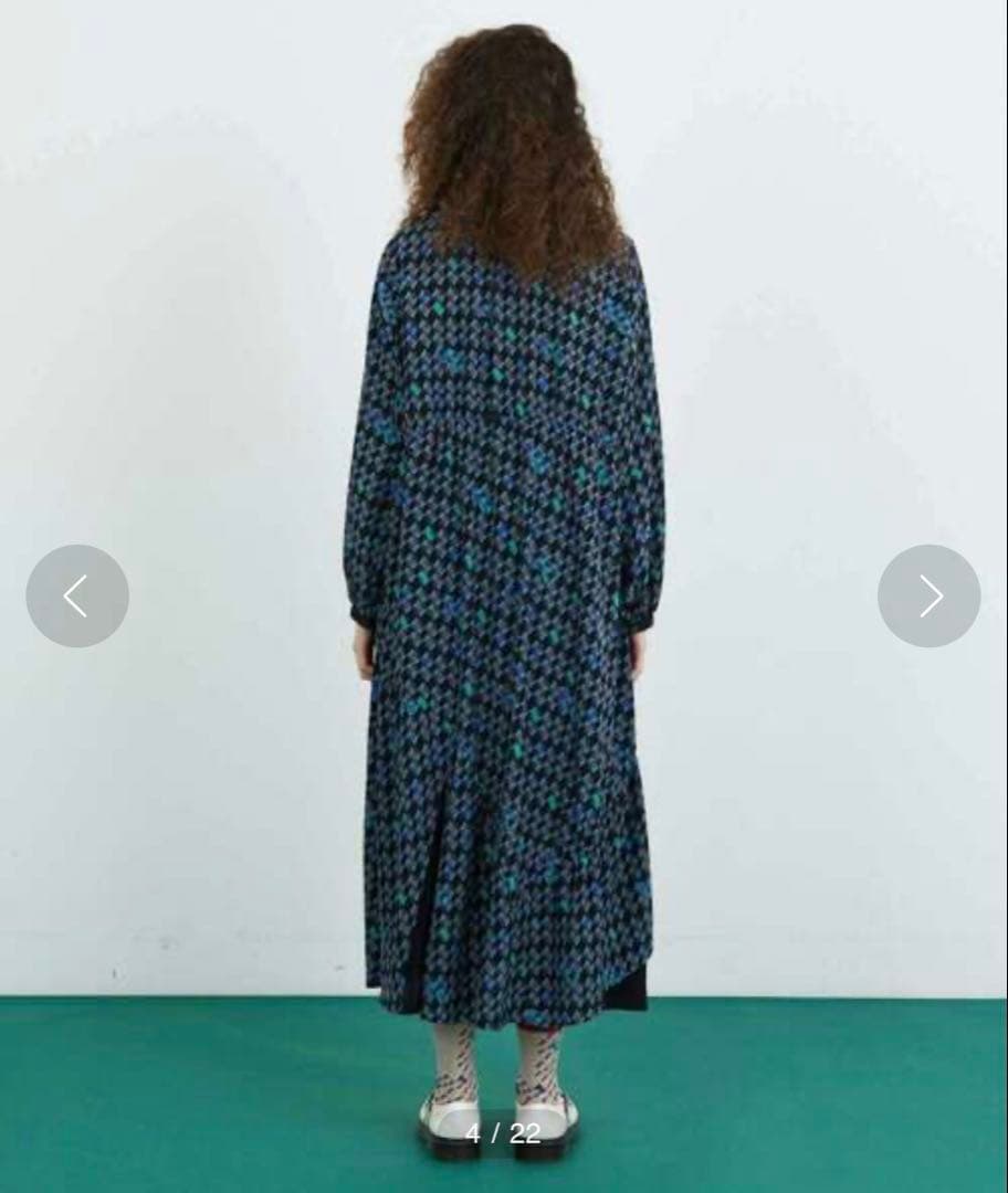 ◆美品◆4.2万◆フラボア◆ジオメトリーワンピース◆マキシ◆ゆったり◆ペチコート