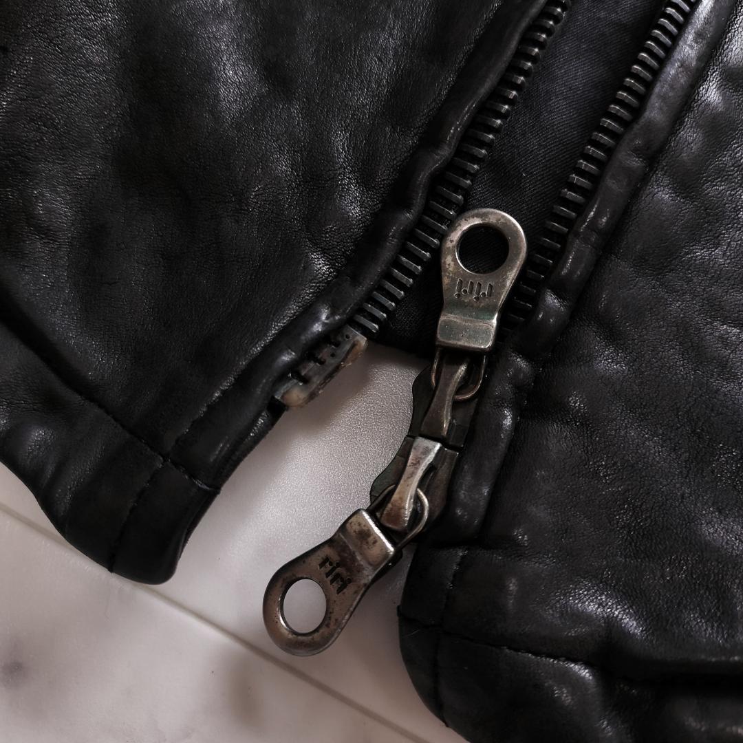 バックラッシュ ドイツキップ製品染めレザージャケット XL ブラック 10AW
