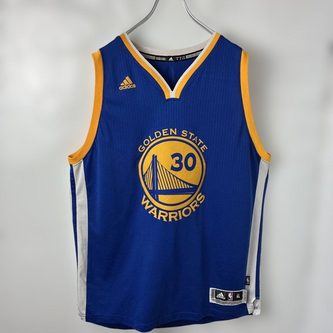 ゲームシャツ　バスケユニフォーム　アディダス　NBA ウォリアーズ　カリー　青