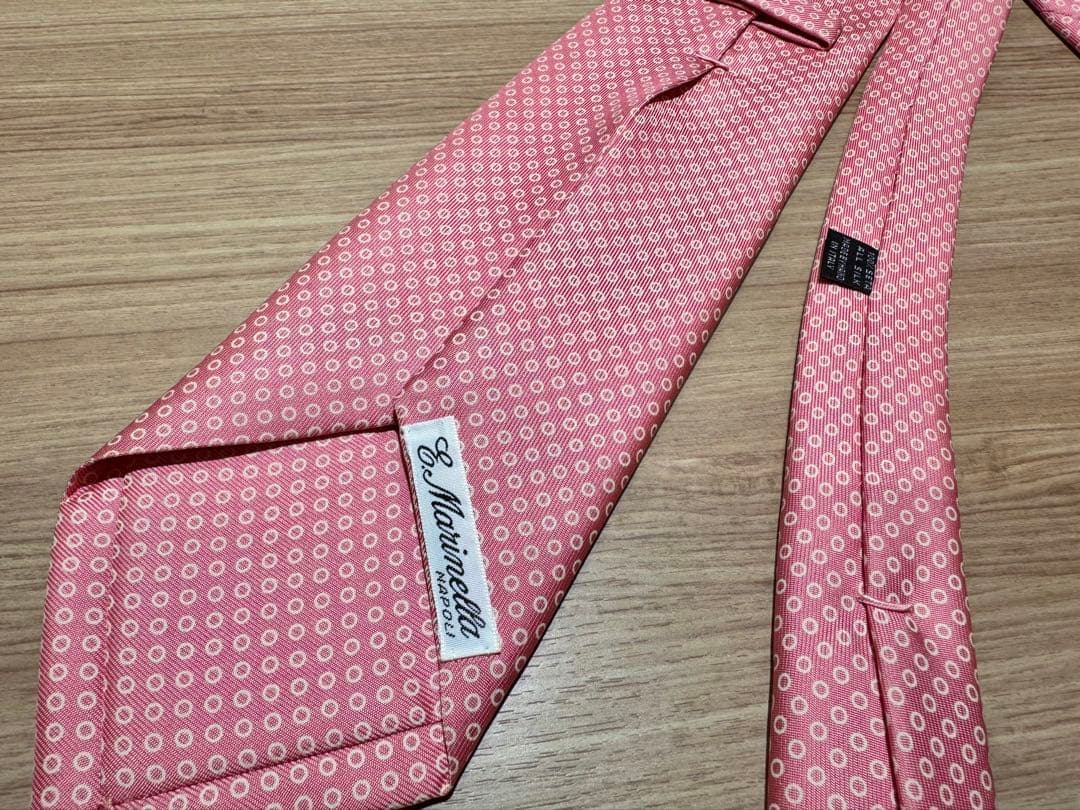 E. Marinella ピンク 円形模様 ネクタイ　未使用品