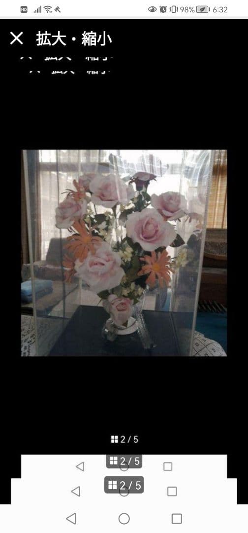 w‼️綺麗‼️ ピンクのバラとオレンジの花のアレンジメント　オブジェ