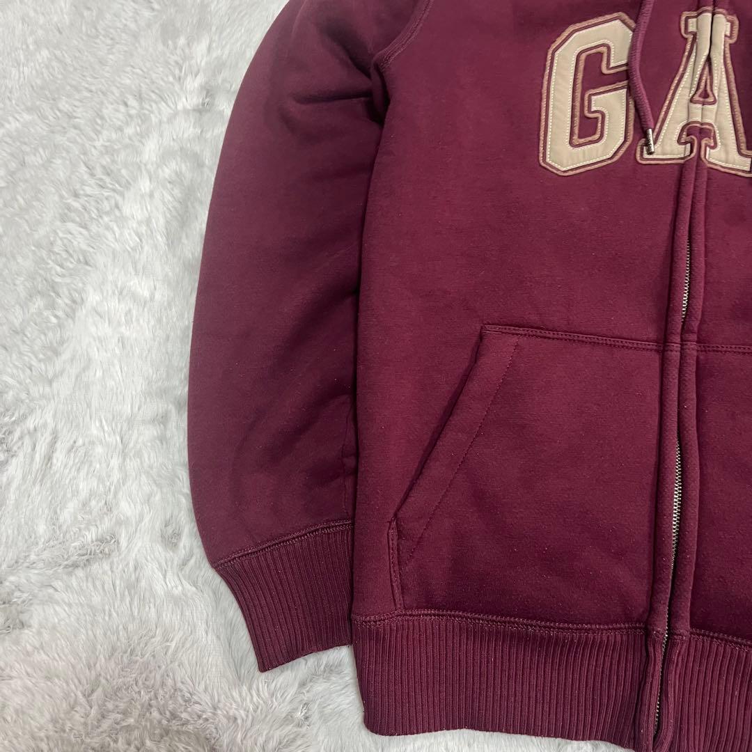 希少OLD GAP ギャップ ジップパーカー 裏ボア 裏起毛 ワインレッド