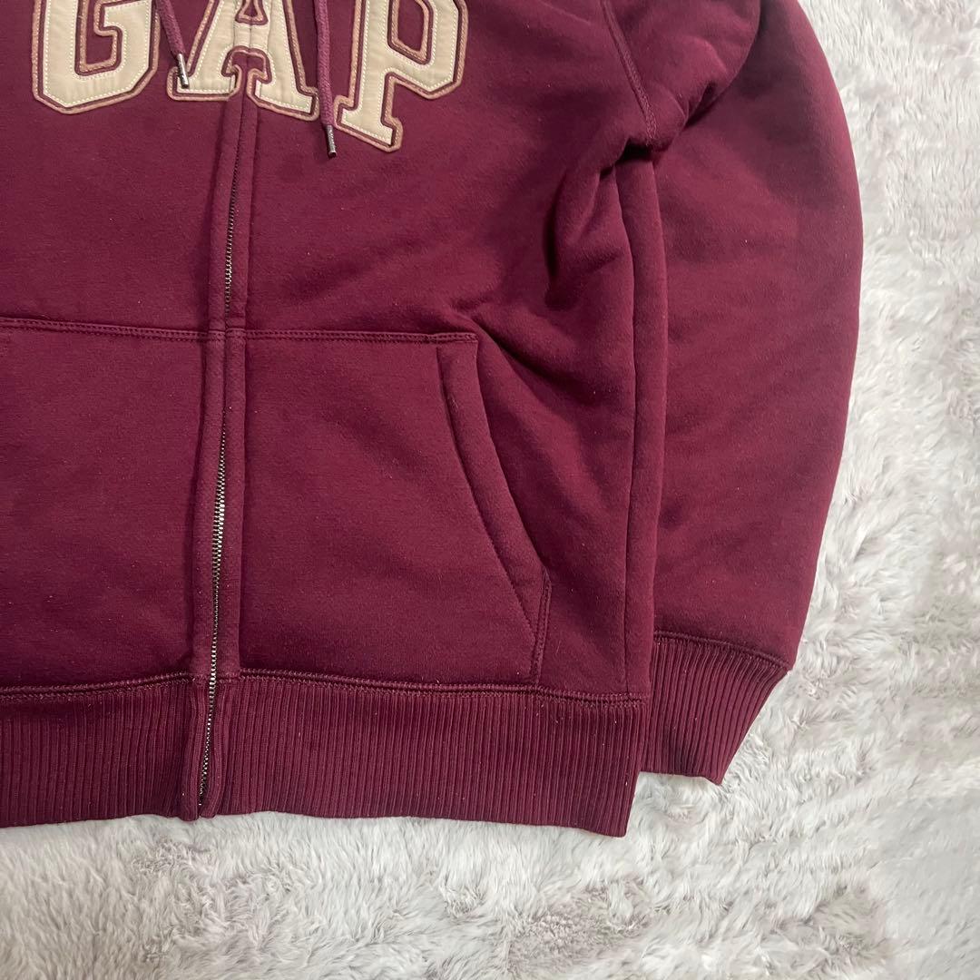 希少OLD GAP ギャップ ジップパーカー 裏ボア 裏起毛 ワインレッド