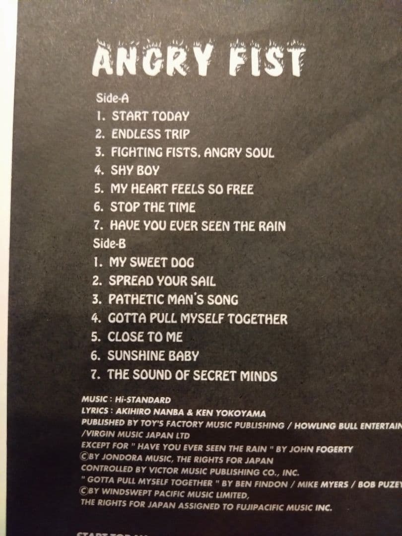 【Hi-STANDARD】『ANGRY FIST』国内限定12㌅アナログ版