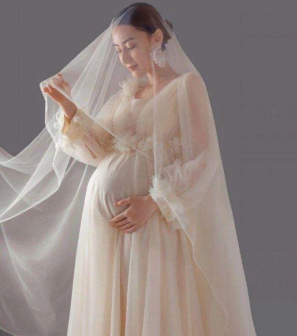 ♡いちご♡　マタニティ　ドレス　マタニティフォト　チュール　衣装　妊娠