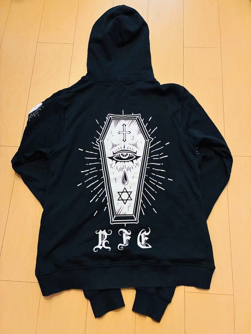 REFLEM ブラック フード付きパーカー フリーサイズ