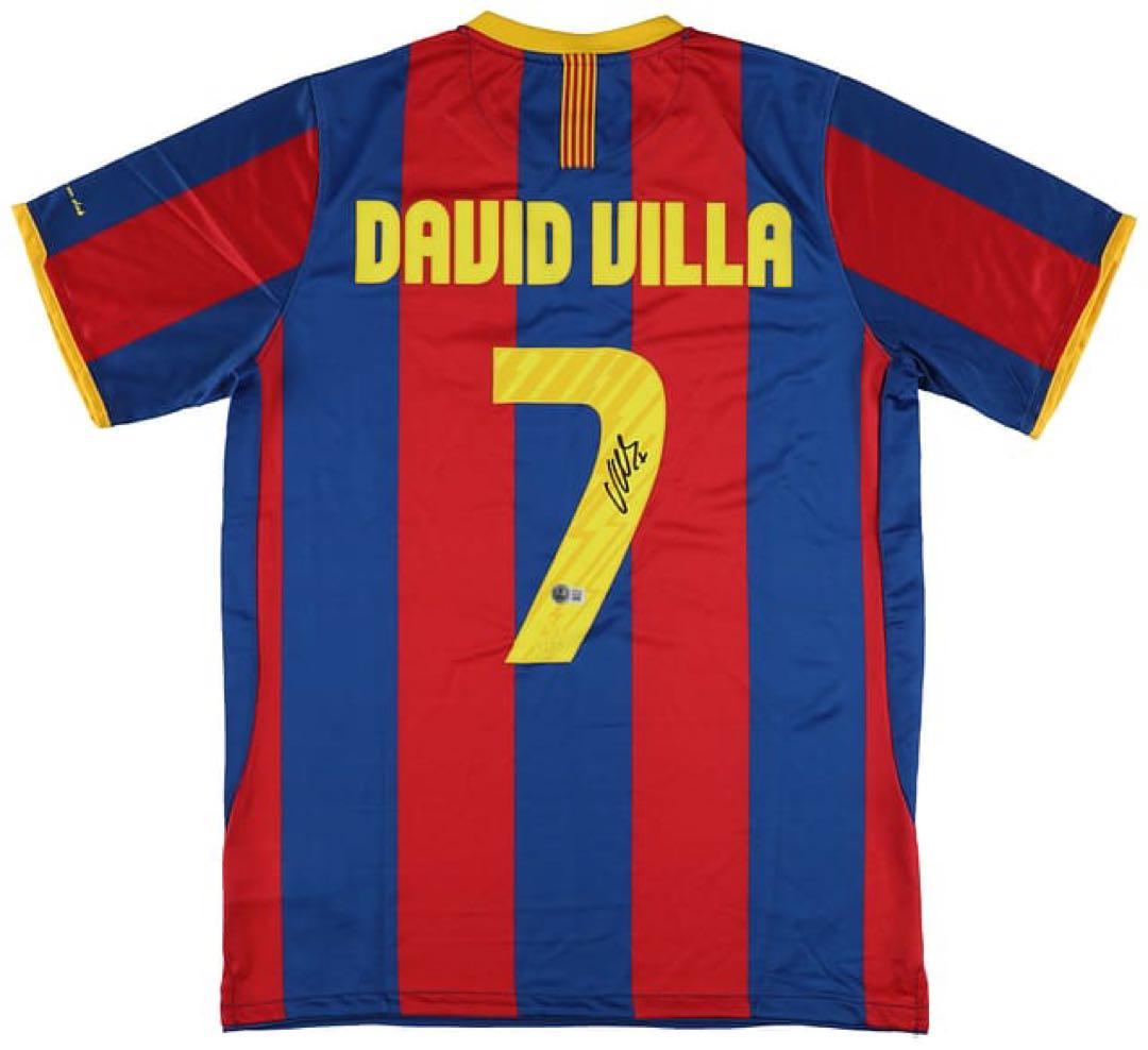 David Villa サイン入り Barcelona ベケット鑑定済