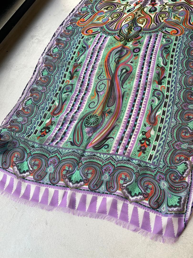 【新品未使用】ETRO ペイズリー柄 シルク100% スカーフ