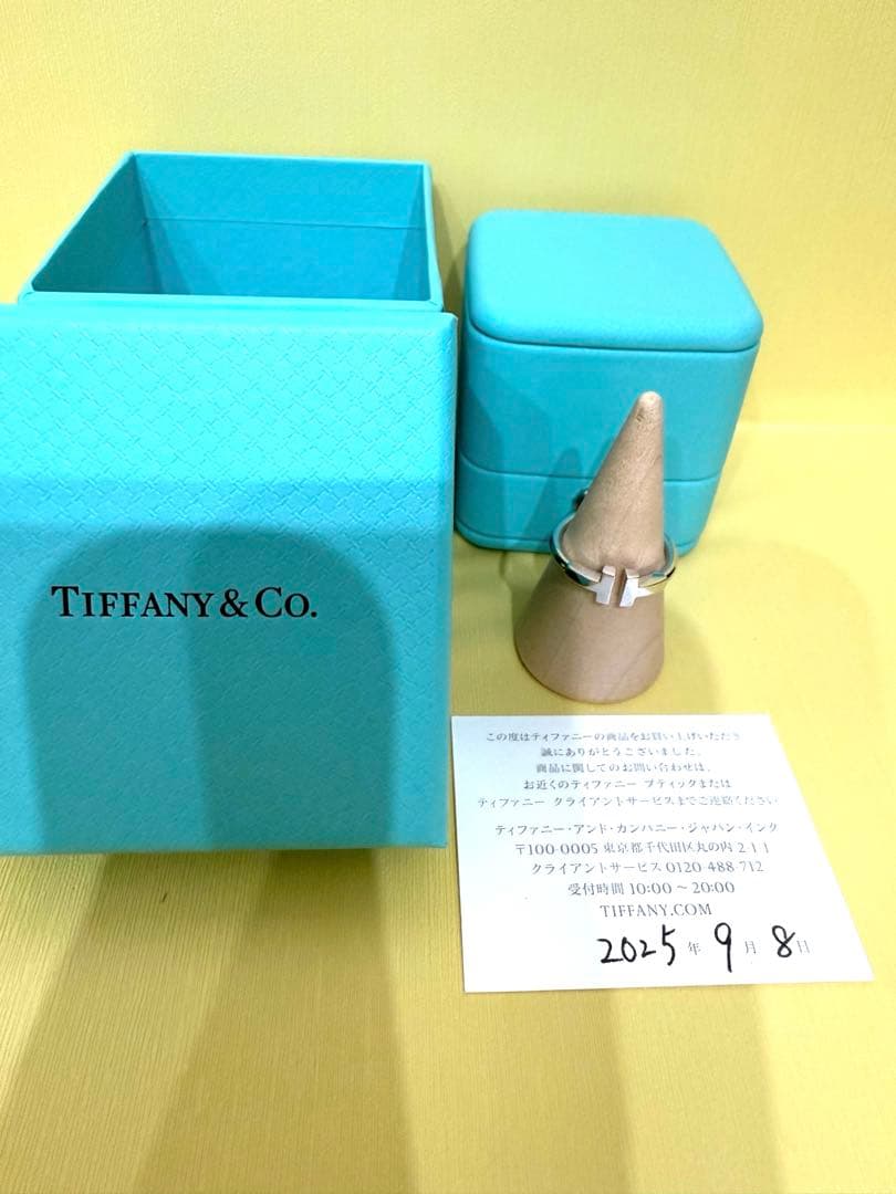 TIFFANY Tワイヤー　、シングルロウダイヤリング、2点セット