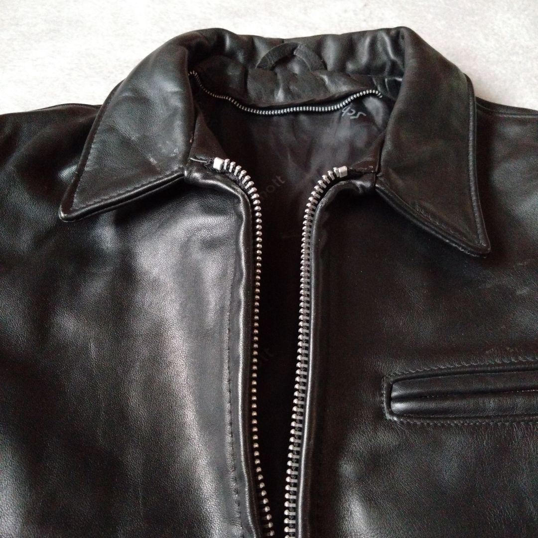 Schott ブラック レザー シングル ライダース ジャケット サイズ36