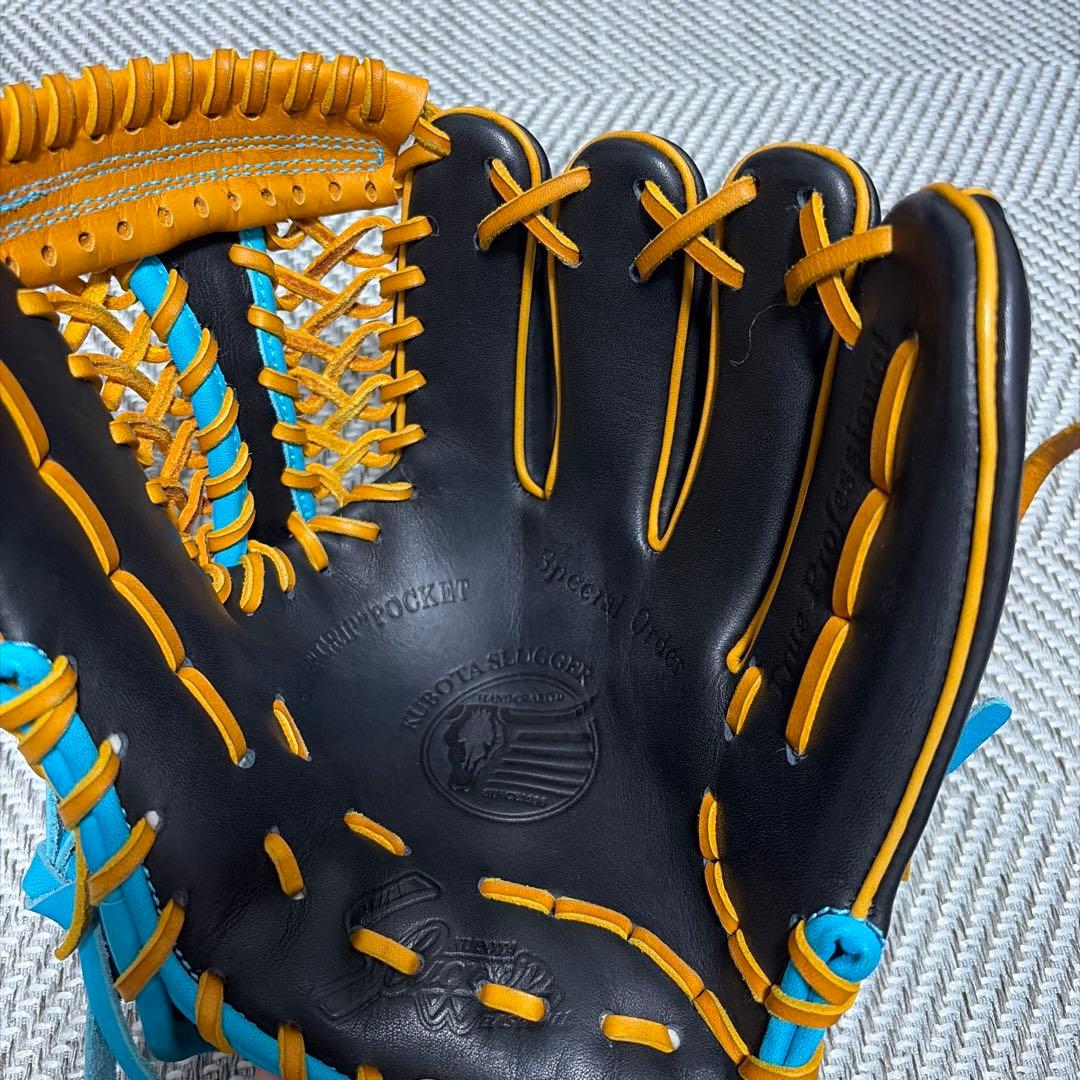 【期間限定価格】SluggerAggressive軟式グローブ 黒/オレンジ/青
