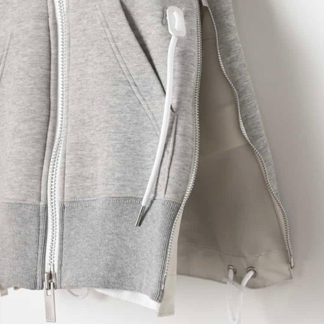 sacai サカイ SpongeSweat x NylonTwillHoodie