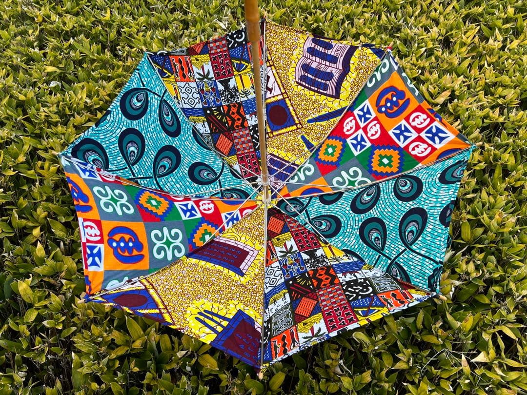 【Ｈｉ＿ｊｉｒｉ】アフリカン布　ハンドメイド　日傘