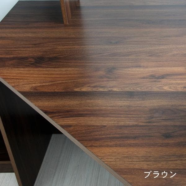 《新品送料無料》パソコンデスク ロータイプ コーナー デスクセット ブラウン