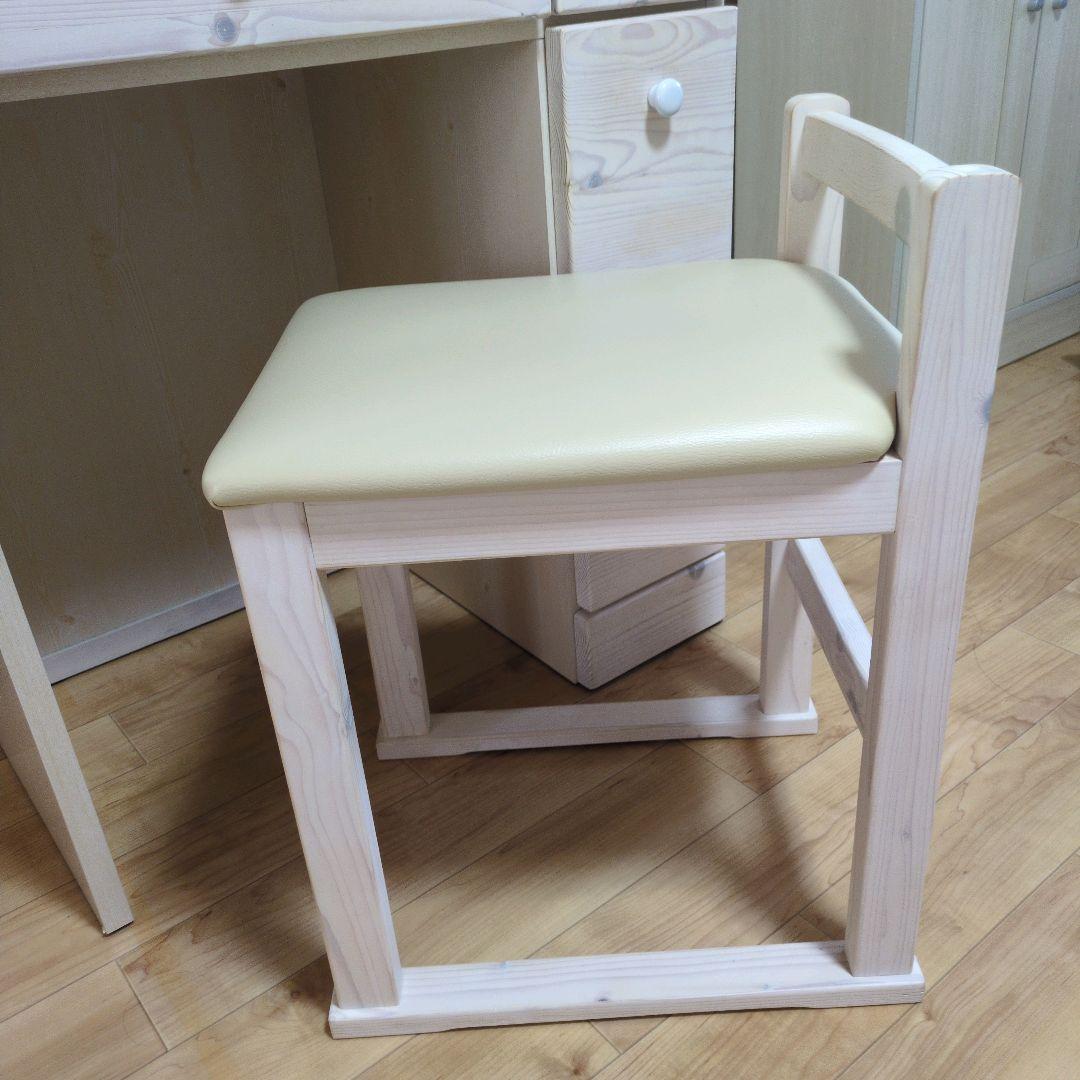 【本体】天然木 ドレッサー 鏡台 ホワイト 幅65cm（椅子別売り）