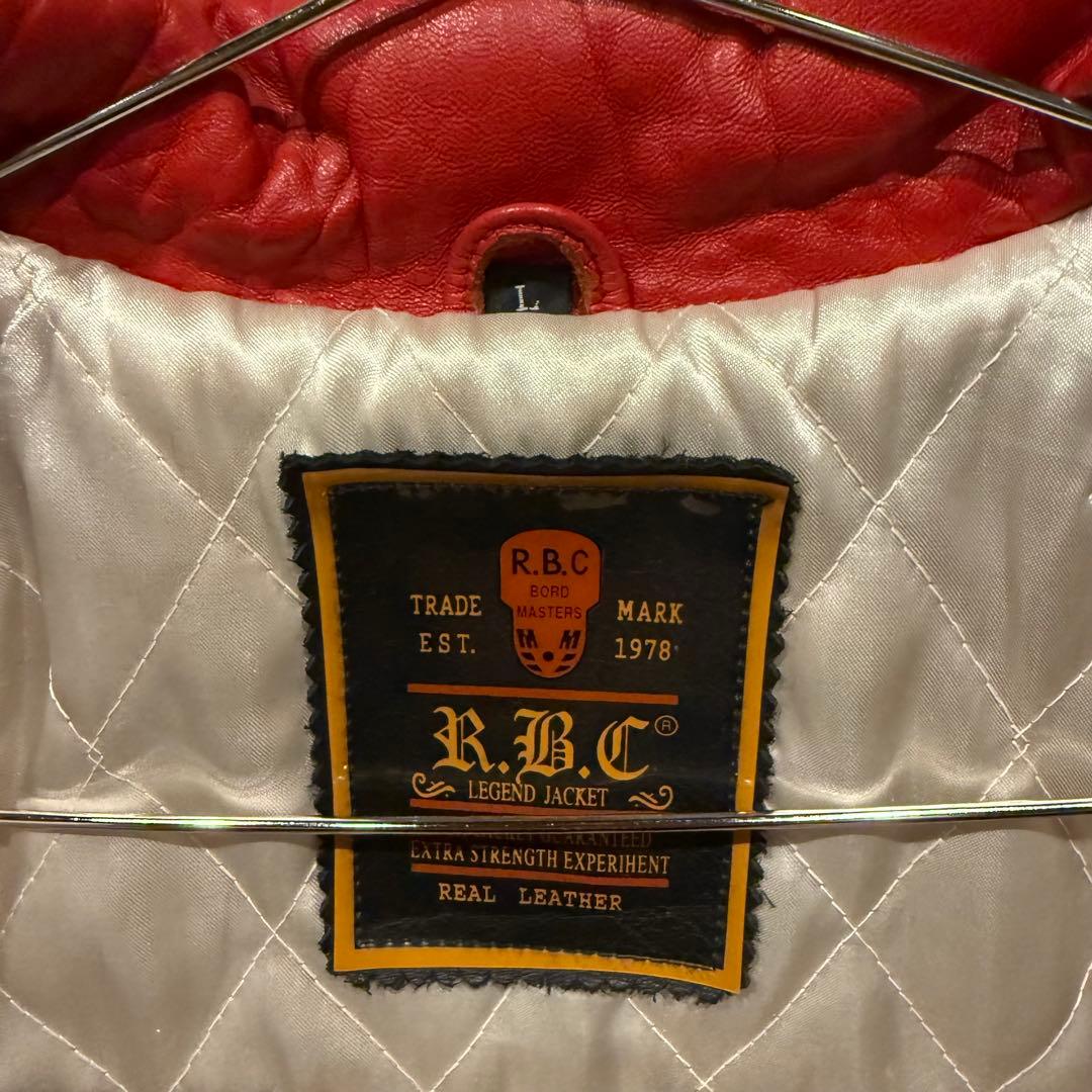 R.B.C　本革　レザージャケット　コブラ　レッド　Lサイズ