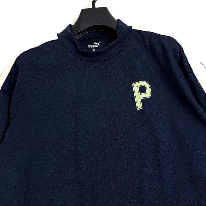 新品 プーマ ゴルフ ストレッチ モックネックシャツ オーバーサイズ 紺 XL