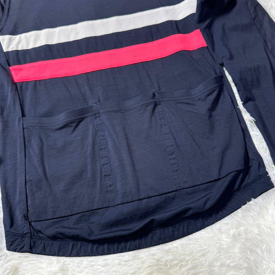Rapha Brevet ウィンドブロックジャージ 長袖 S 反射ライン 紺