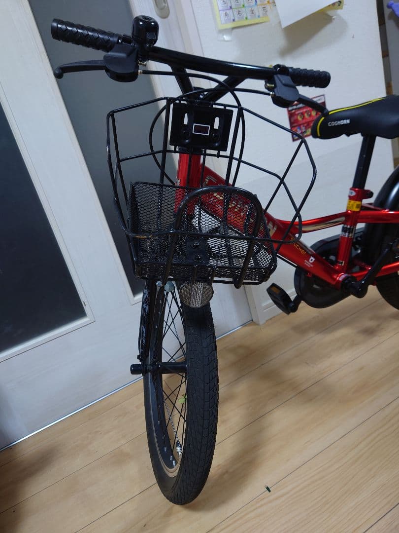 ジュニアシティ 赤 子供用自転車　補助輪つき