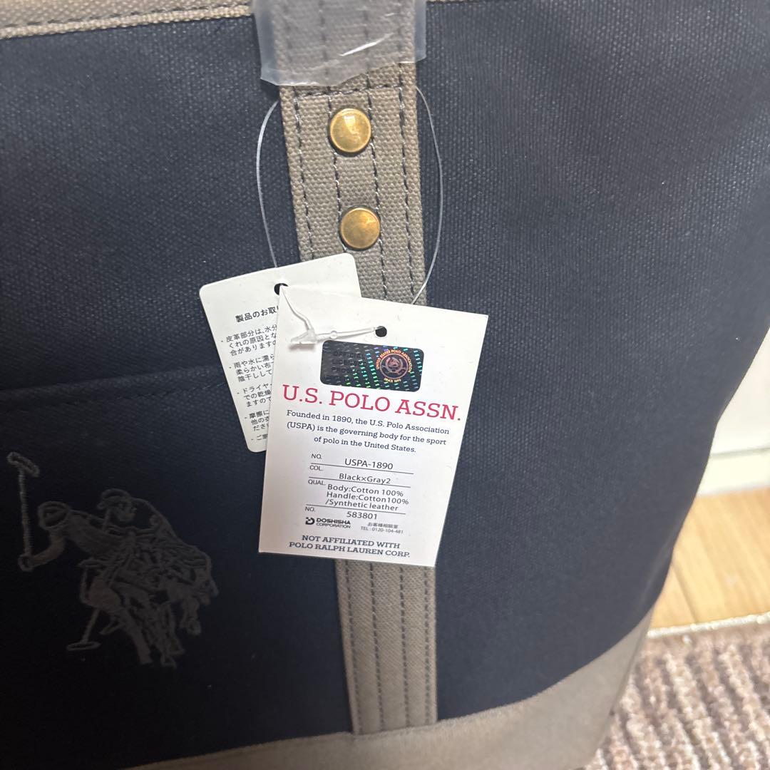 US POLO ASSN トートバッグ 黒/グレー