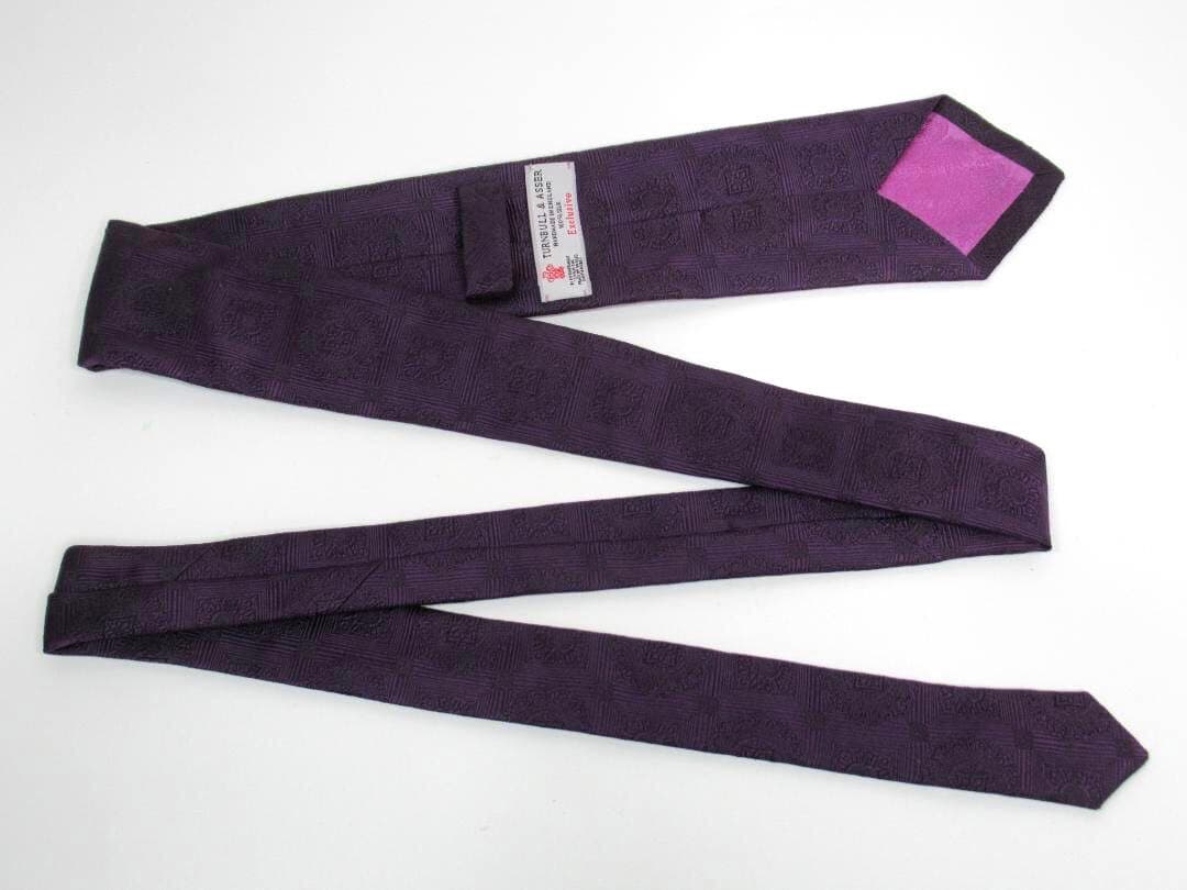 TURNBULL&ASSER ターンブル＆アッサー パープル ネクタイ 総柄