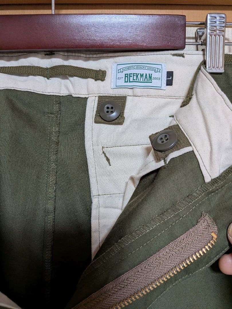 BEEKMAN カーゴパンツ オリーブグリーン