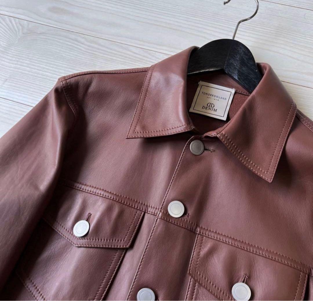 極美品TOMORROWLAND DENIM レザージャケットブラウン　48 L