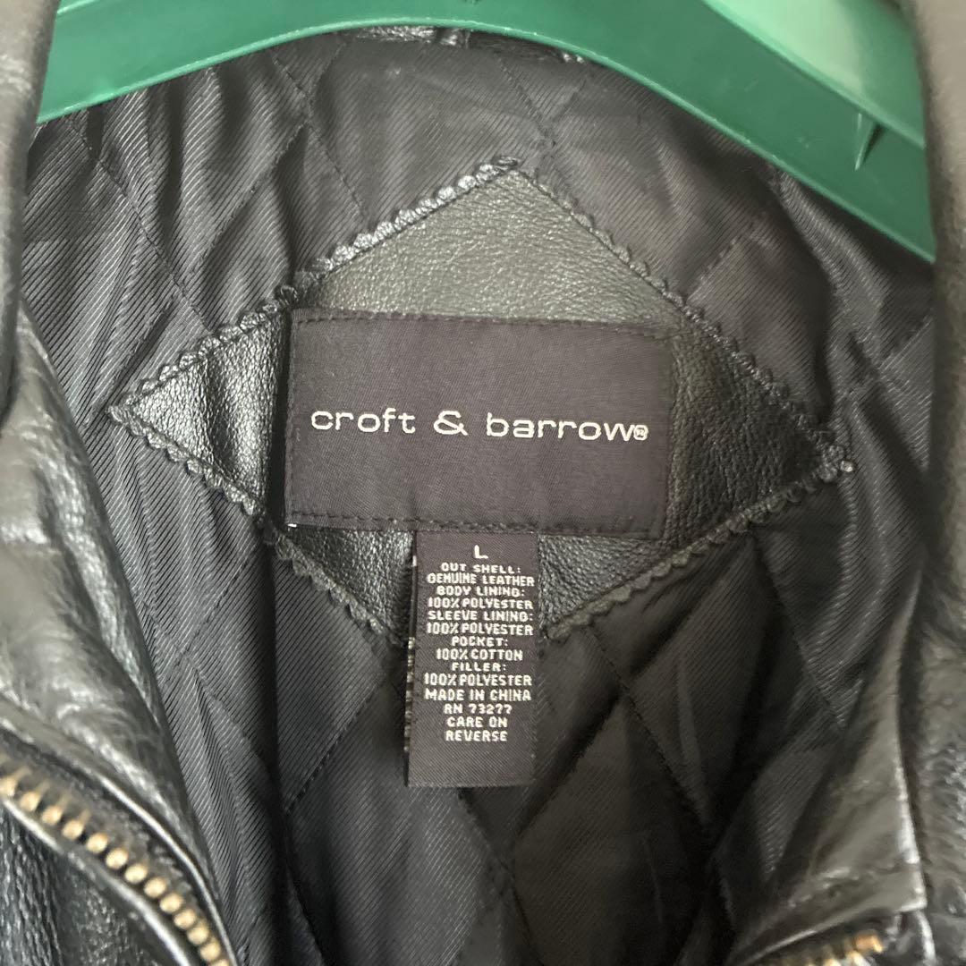 crogt & barrow ブラックレザージャケット Lサイズ