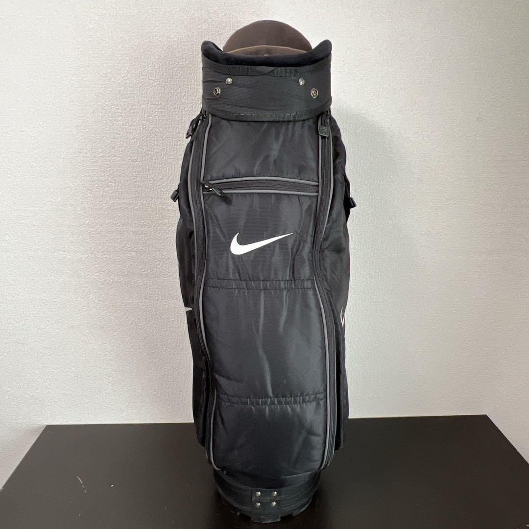 希少 ナイキ NIKE キャディバッグ ブラック 6分割 フード付 ゴルフバッグ