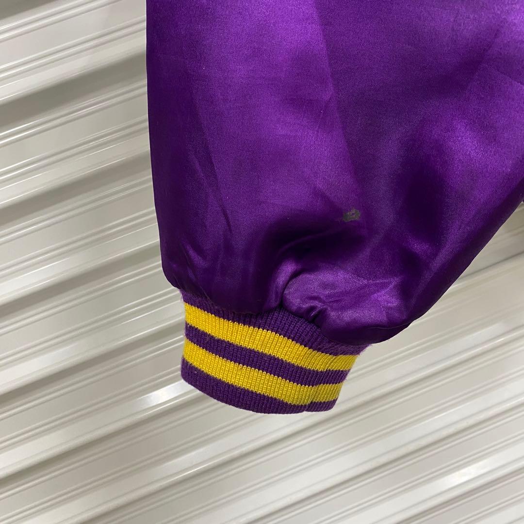 NBA LAKERS レイカーズ バーシティジャケット スタジャン パープル L
