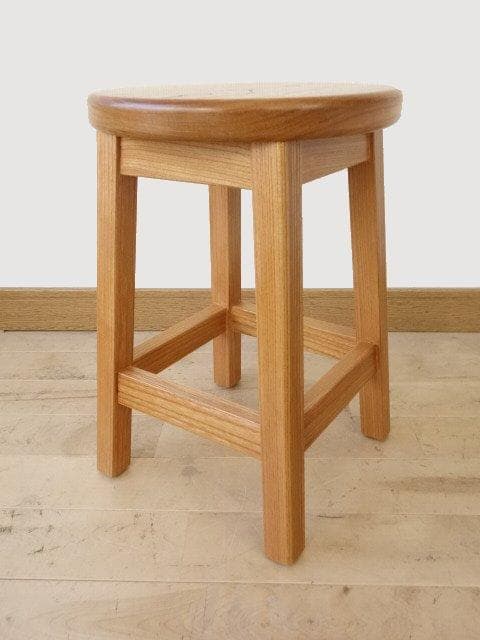 北海道手作り家具　ケヤキ（欅）材　スツール　座面一枚板
