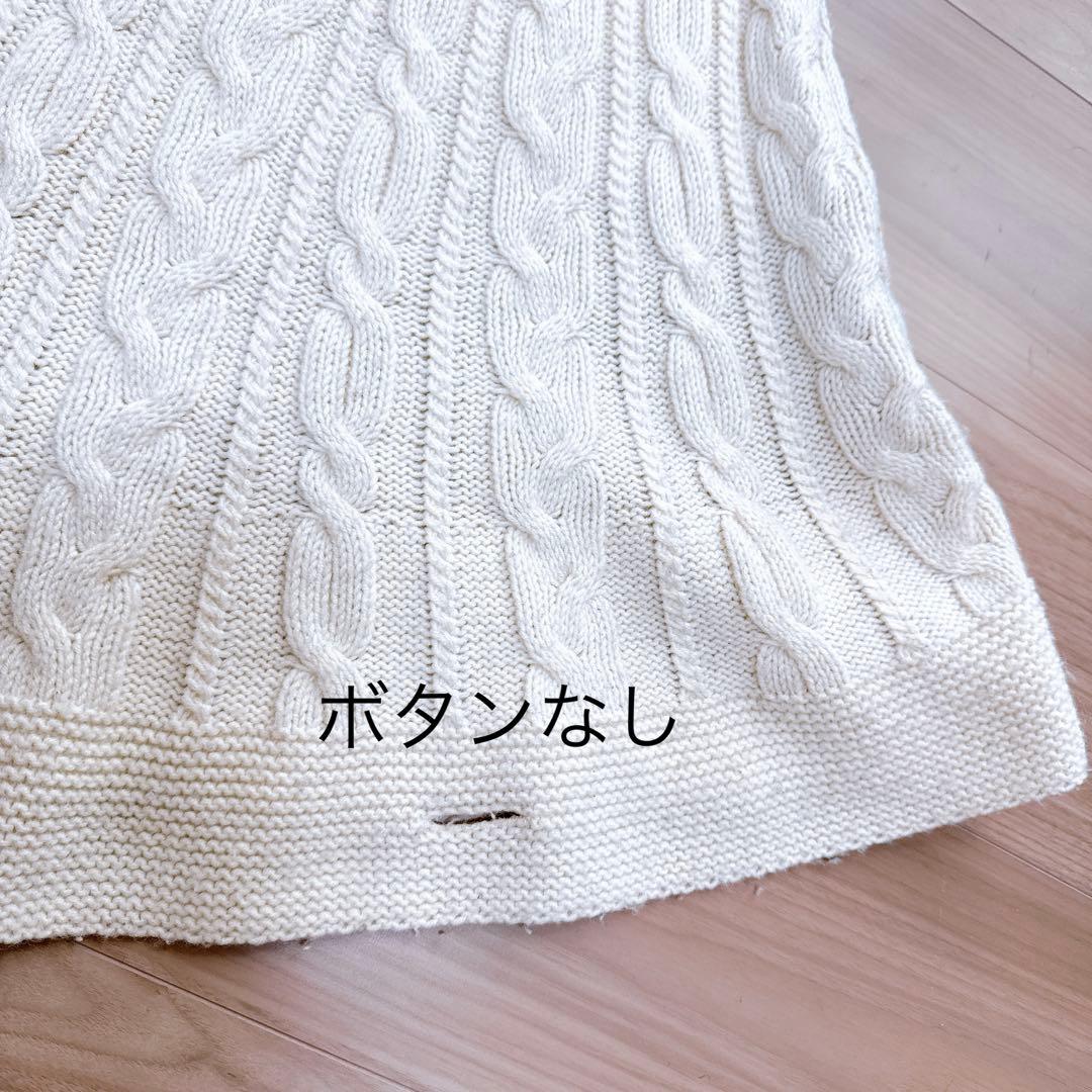 バーバリーブルーレーベル　ケーブルニットポンチョ　金ボタン　フーディー　M
