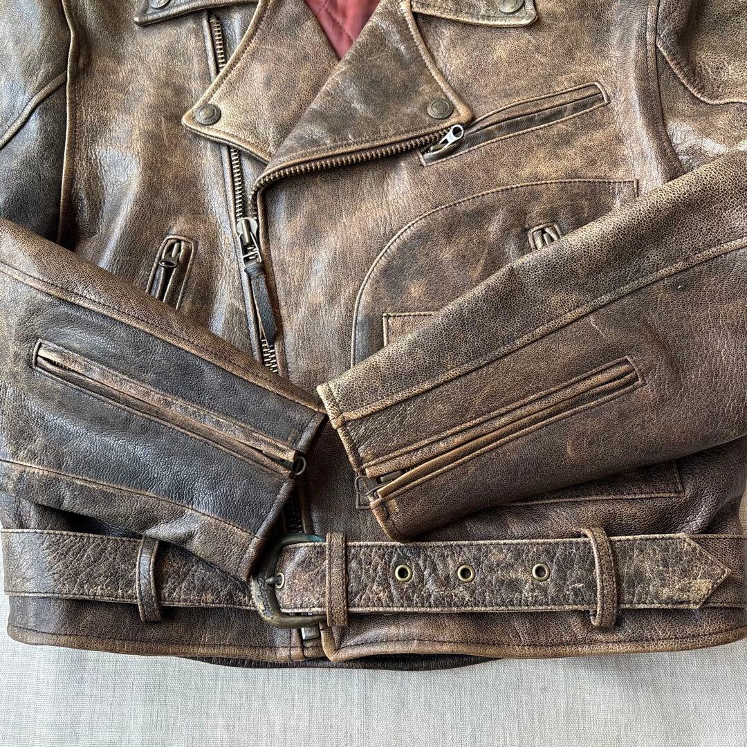 HARLEY-DAVIDSON エンボス バックロゴ ダブルライダースジャケット