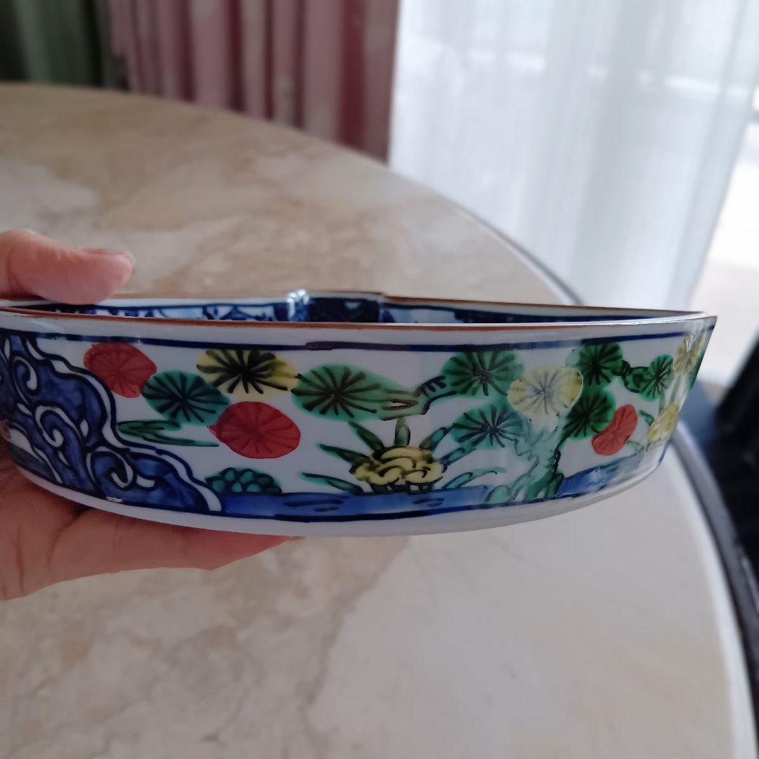【新品未使用品】清水焼・京焼☆京泉☆扇面皿☆四季折々の草花柄☆山水画☆５枚セット