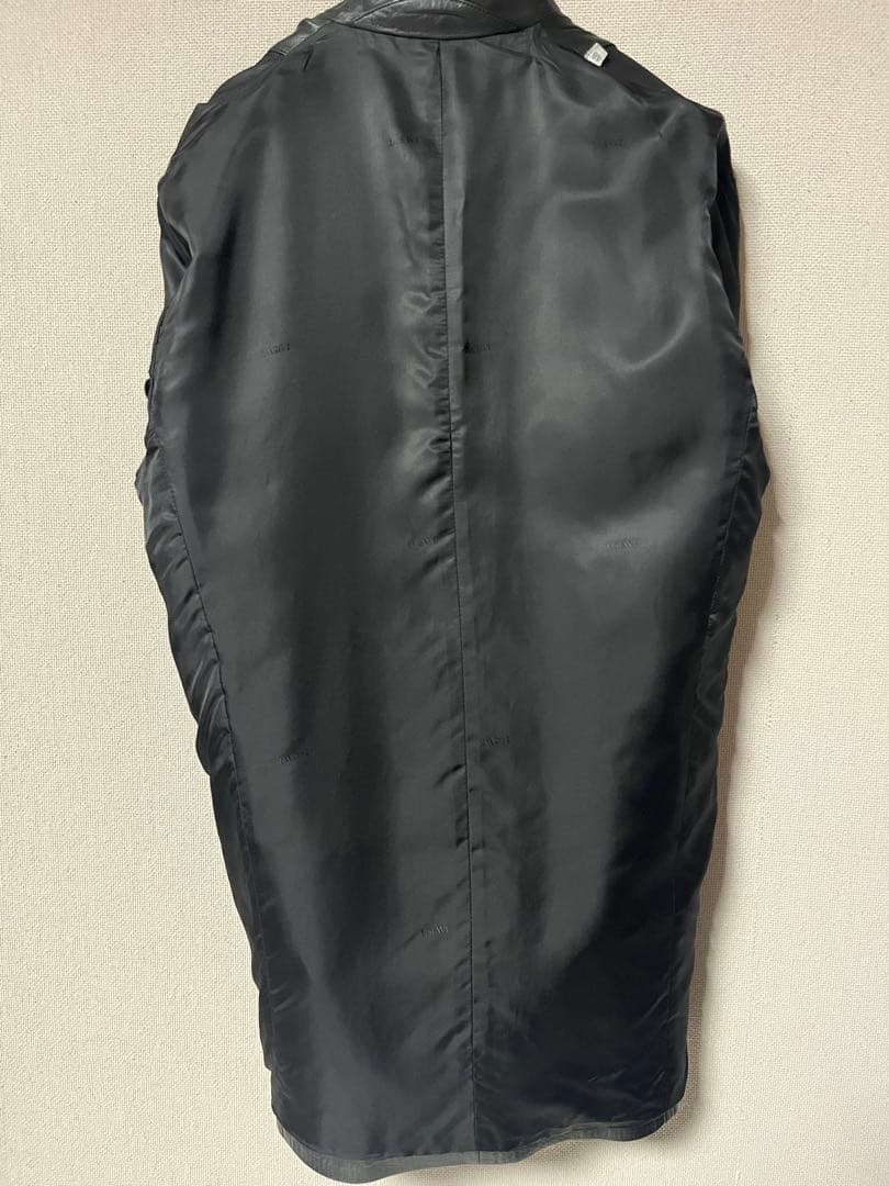LOEWE ブラックレザーコート