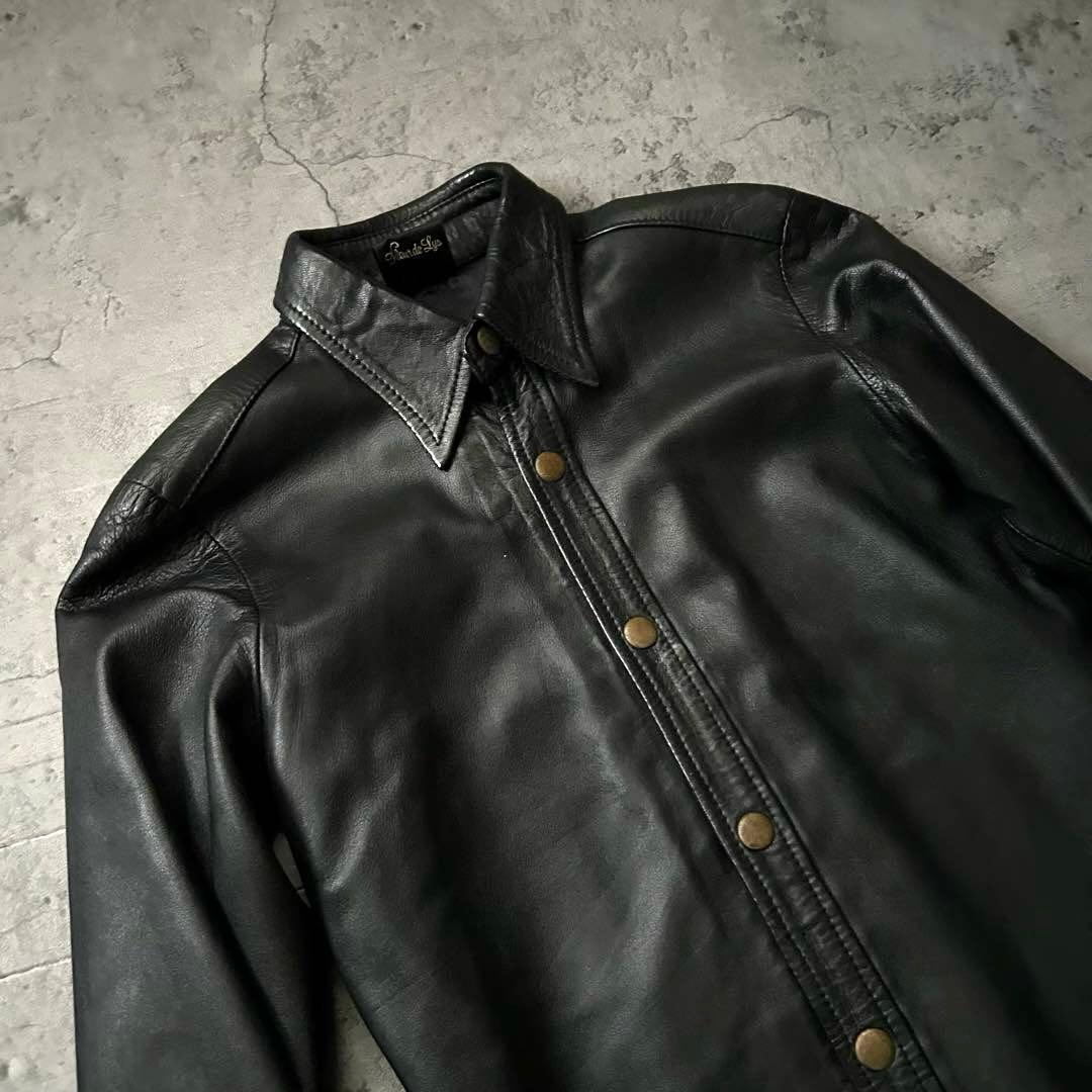 美品 FLEUR-DE-LYS 本革 ラムレザー シャツ ジャケット