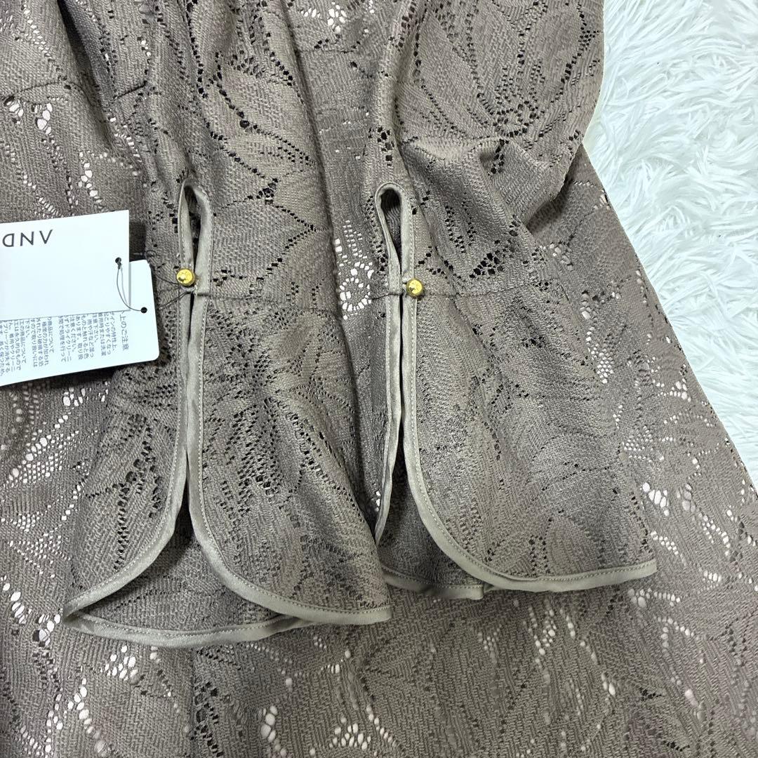 新品 ANDRESD back open teardrop dress モカ